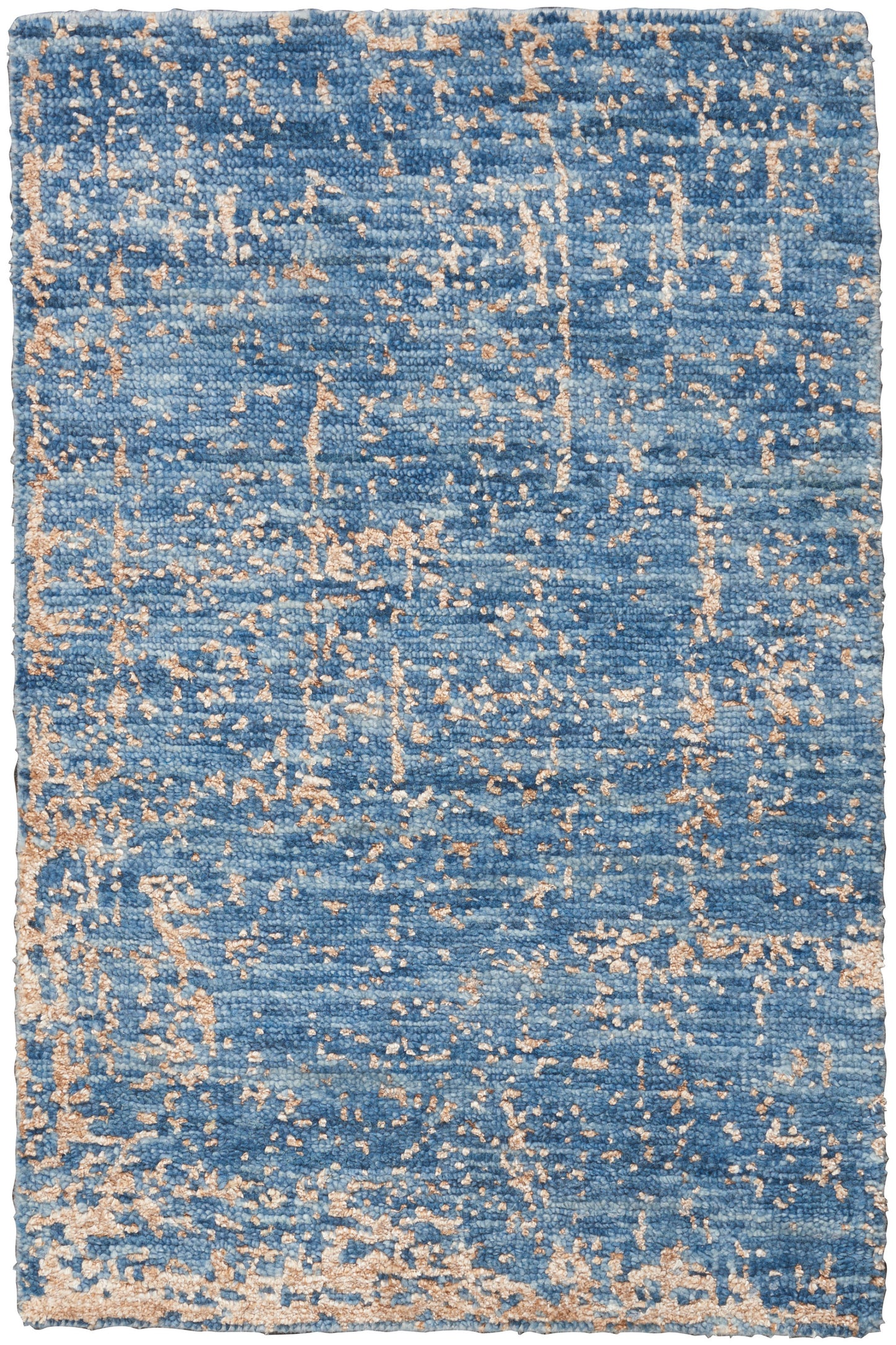 Nourison Home Luna LUN01 Dark Blue Mocha Contemporary Hand Knotted Rug