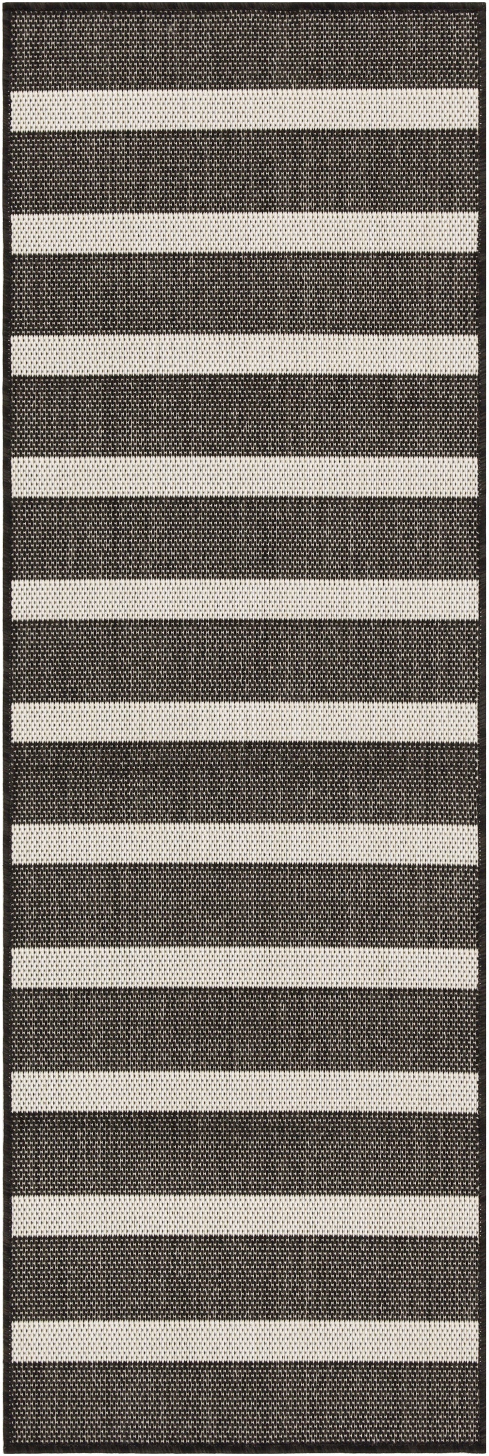 Nourison Home Positano POS03 Black Ivory Contemporary Power-loomed Rug