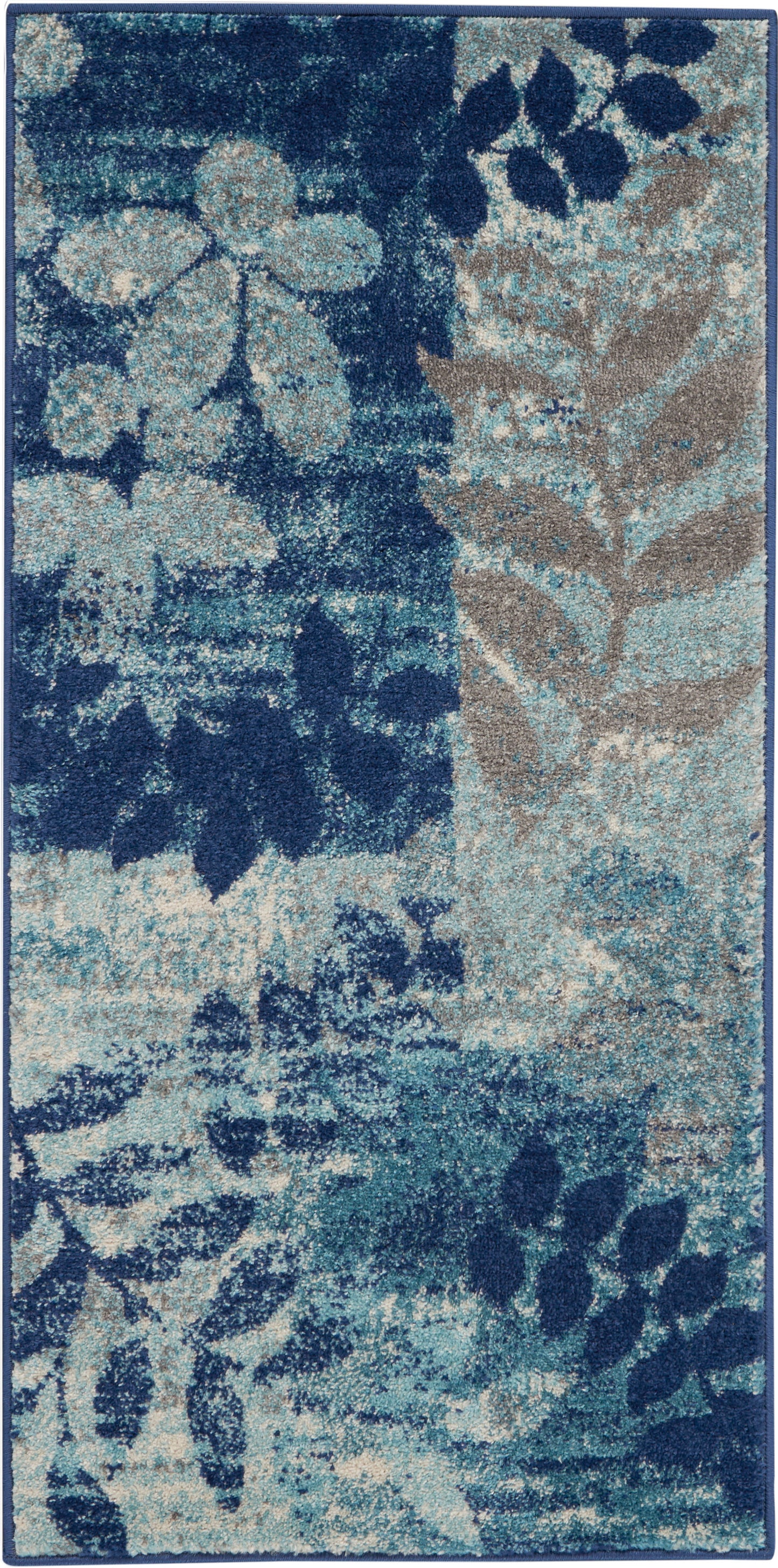 Nourison Home Tranquil TRA01 Navy Light Blue Contemporary Power-loomed Rug