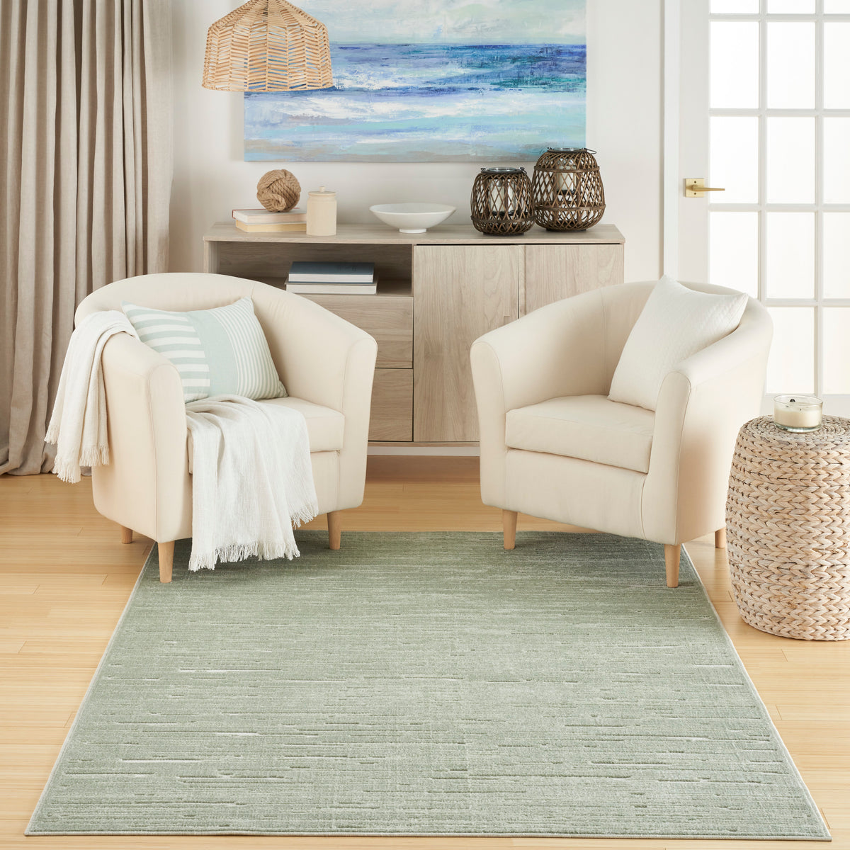 Nourison Home Care Free Green Contemporary