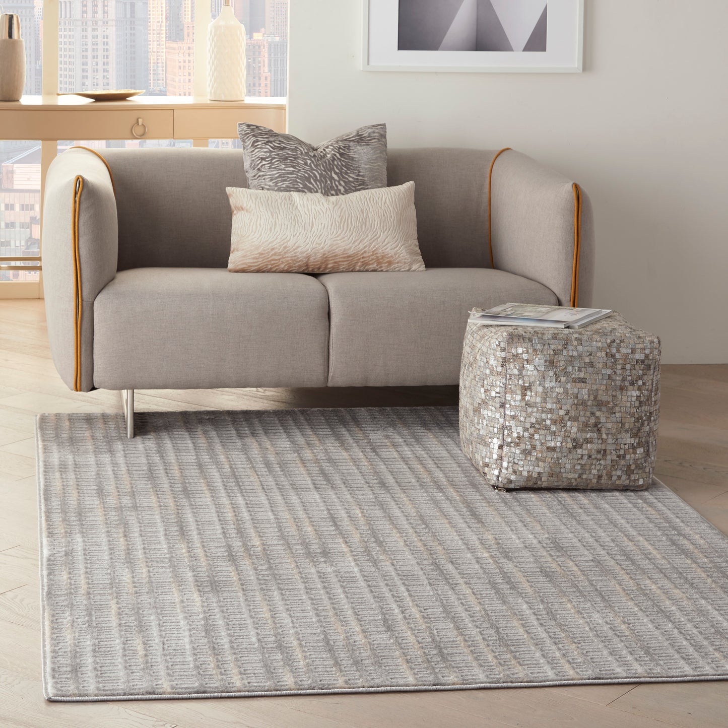 Nourison Home Solace Grey Beige Contemporary