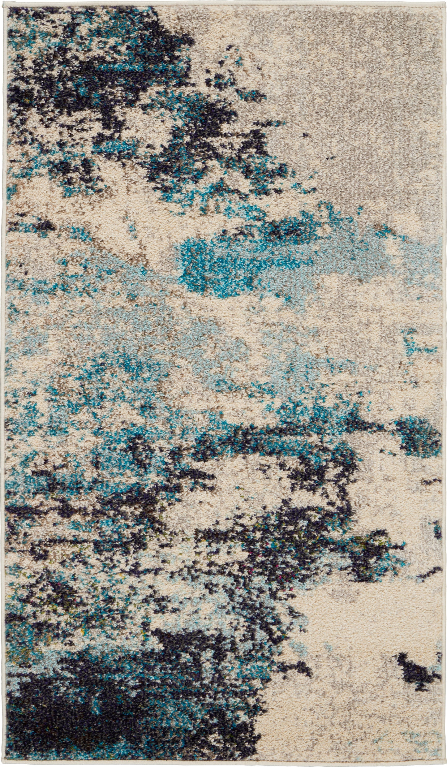 Nourison Home Celestial CES02 Ivory Teal Blue Contemporary Power-loomed Rugs