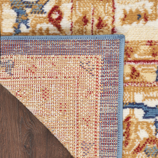 Nourison Home Grafix Navy Gold Traditional