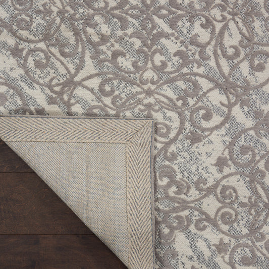 Nourison Home Damask Ivory Grey Traditional