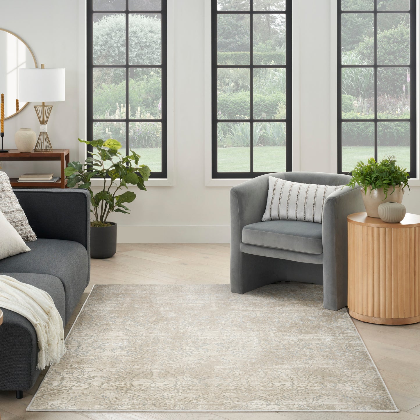 Nourison Home Sparkle Beige Grey Contemporary