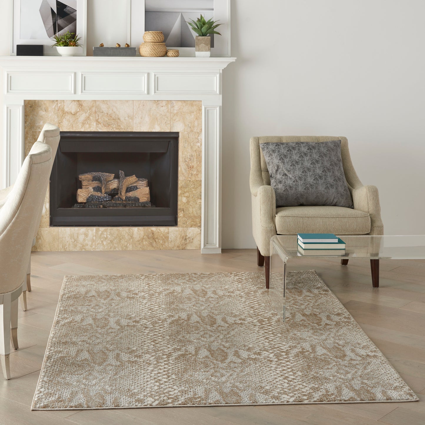 Nourison Home Solace Ivory Beige Contemporary