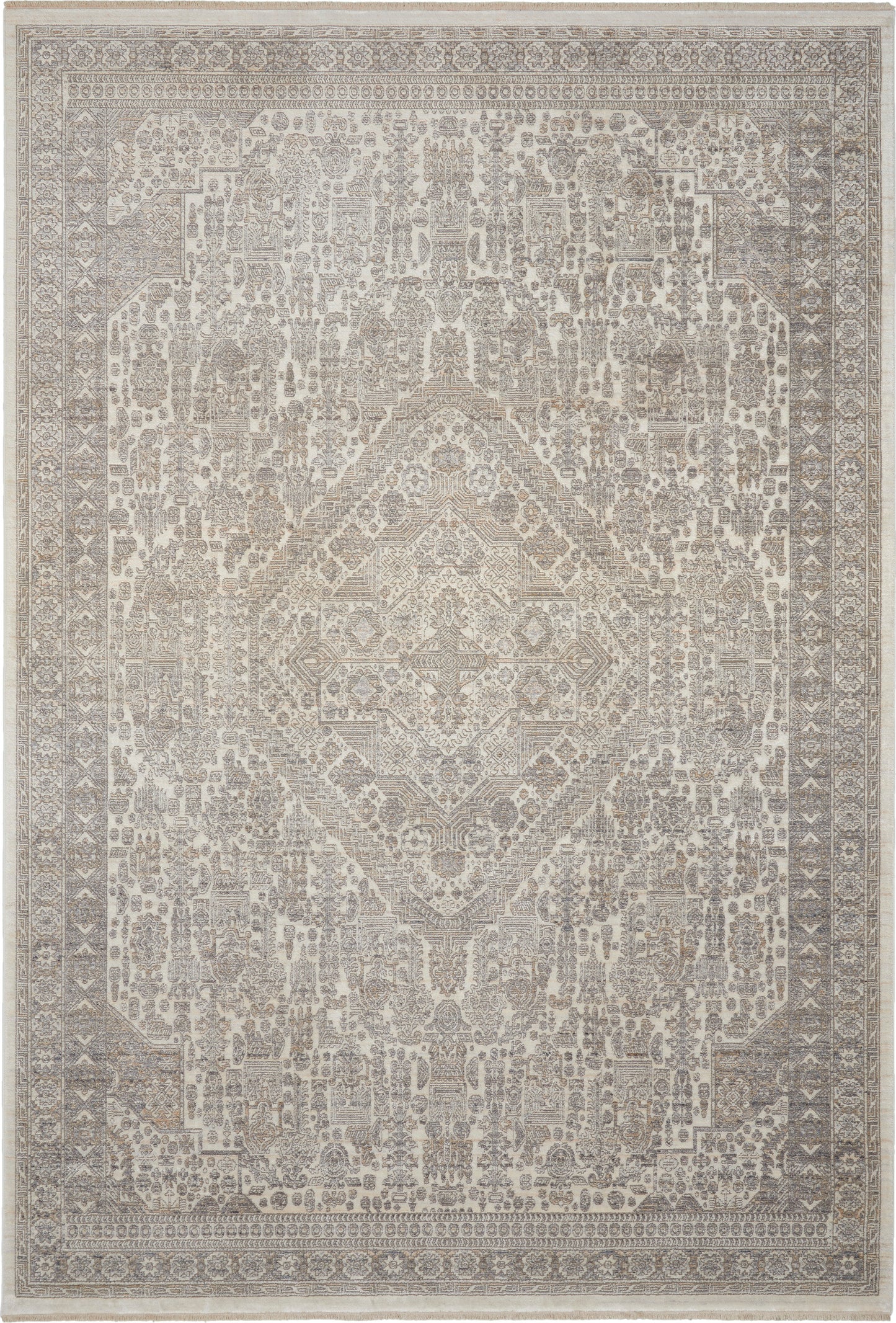 Nourison Home Lustrous Weave LUW02 Ivory Beige Power-loomed Rug