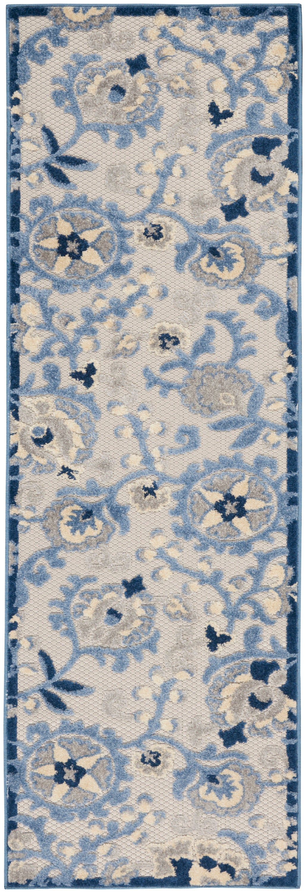 Nourison Home Aloha ALH17 Blue Grey Contemporary Power-loomed Rugs