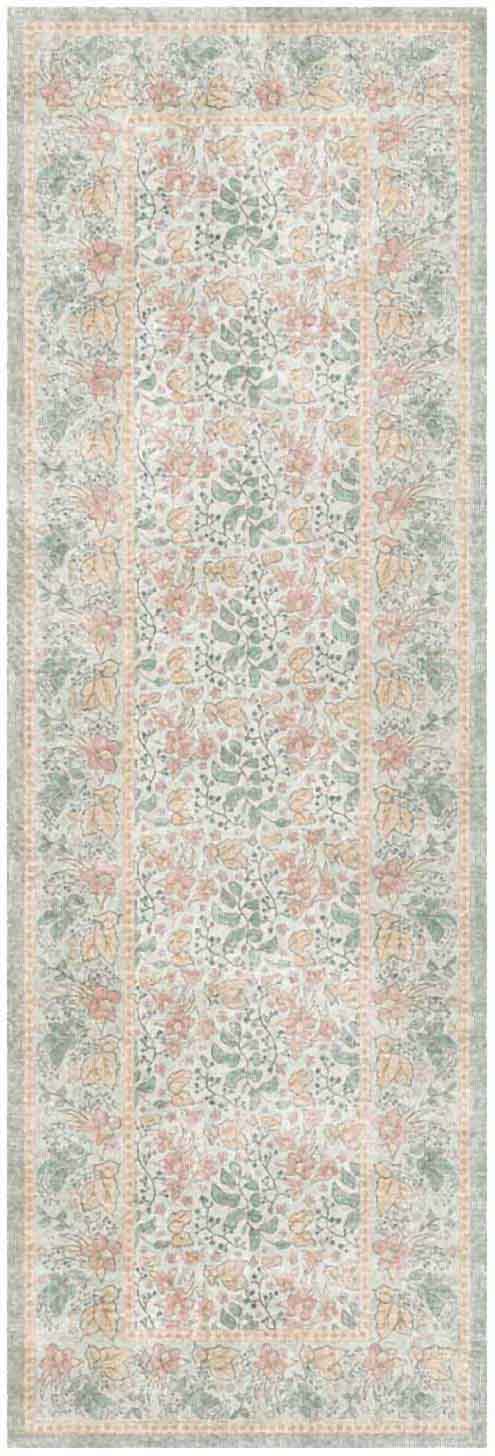 Nourison Home Botanical Washables BOT03 Green Multicolor Contemporary Machine Woven Rug