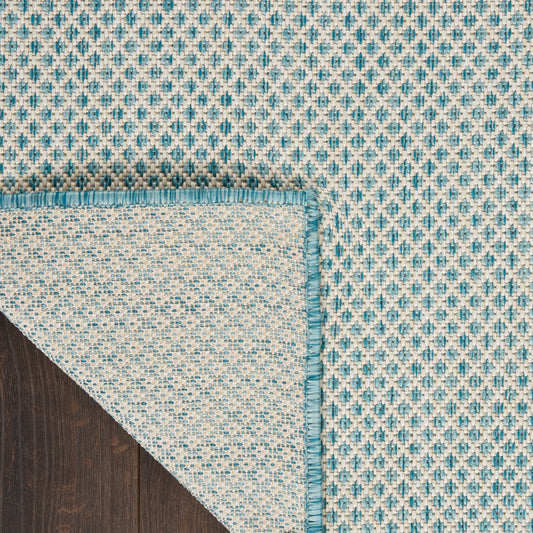 Nourison Home Courtyard Ivory Aqua Contemporary