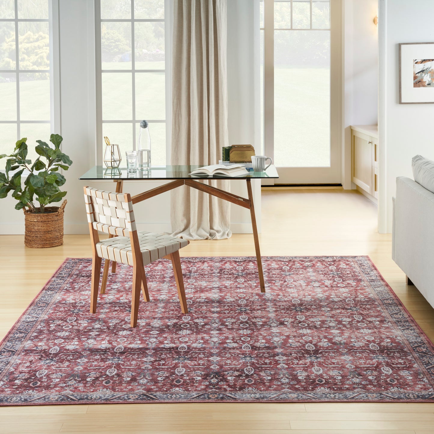 Nourison Home Grand Washables Brick Ivory Traditional