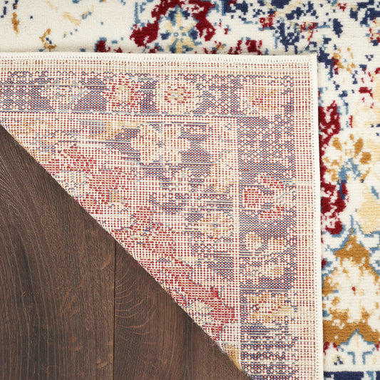 Nourison Home Grafix Blue Multicolor Traditional