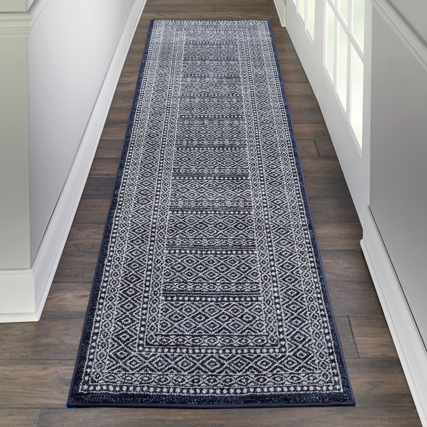 Nourison Home Palermo Navy Grey Contemporary