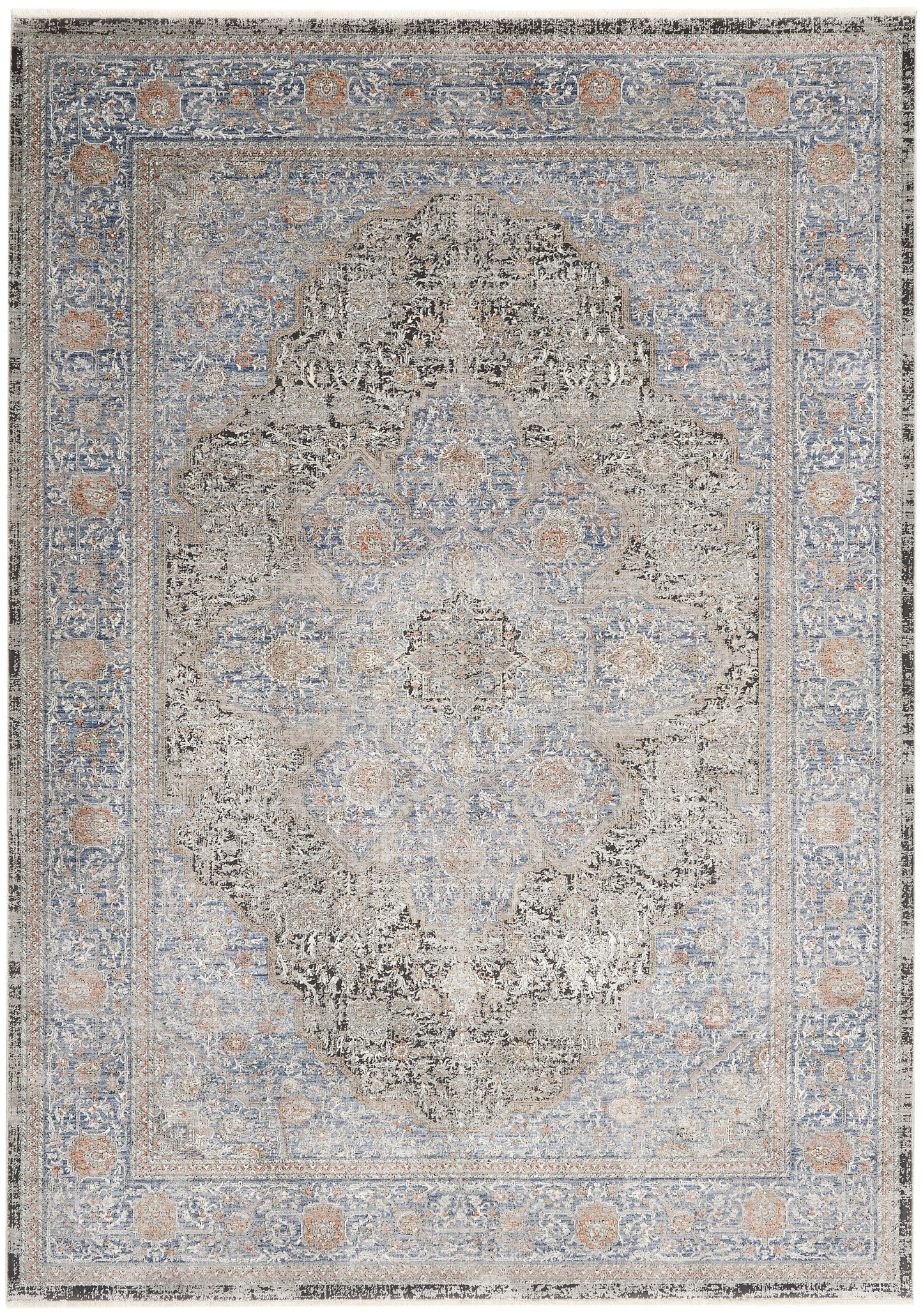 Nourison Home Starry Nights STN07 Blue Traditional Loom-woven Rug