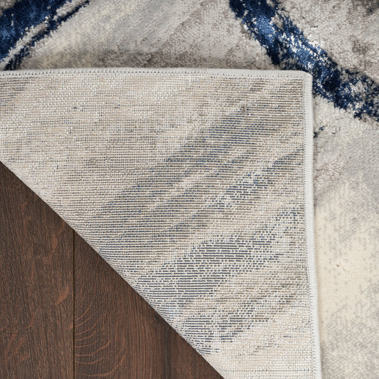 Nourison Home Splash Grey Navy Contemporary