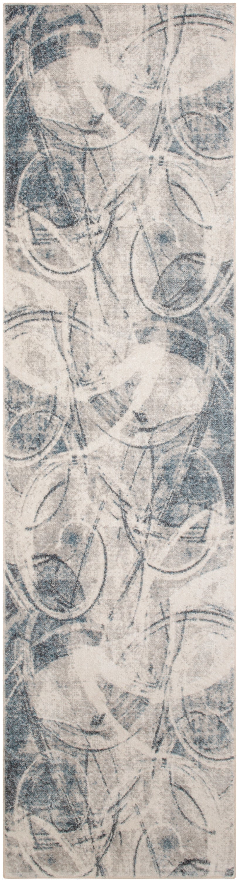 Nourison Home Astra Machine Washable ASW14 Silver Blue Contemporary Power-loomed Rug