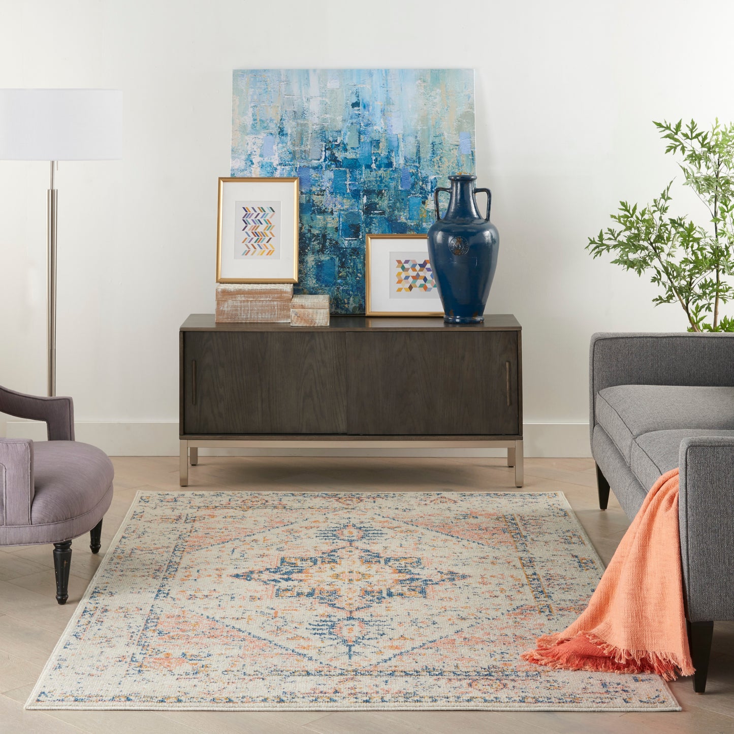 Nourison Home Tranquil Ivory Multicolor Traditional