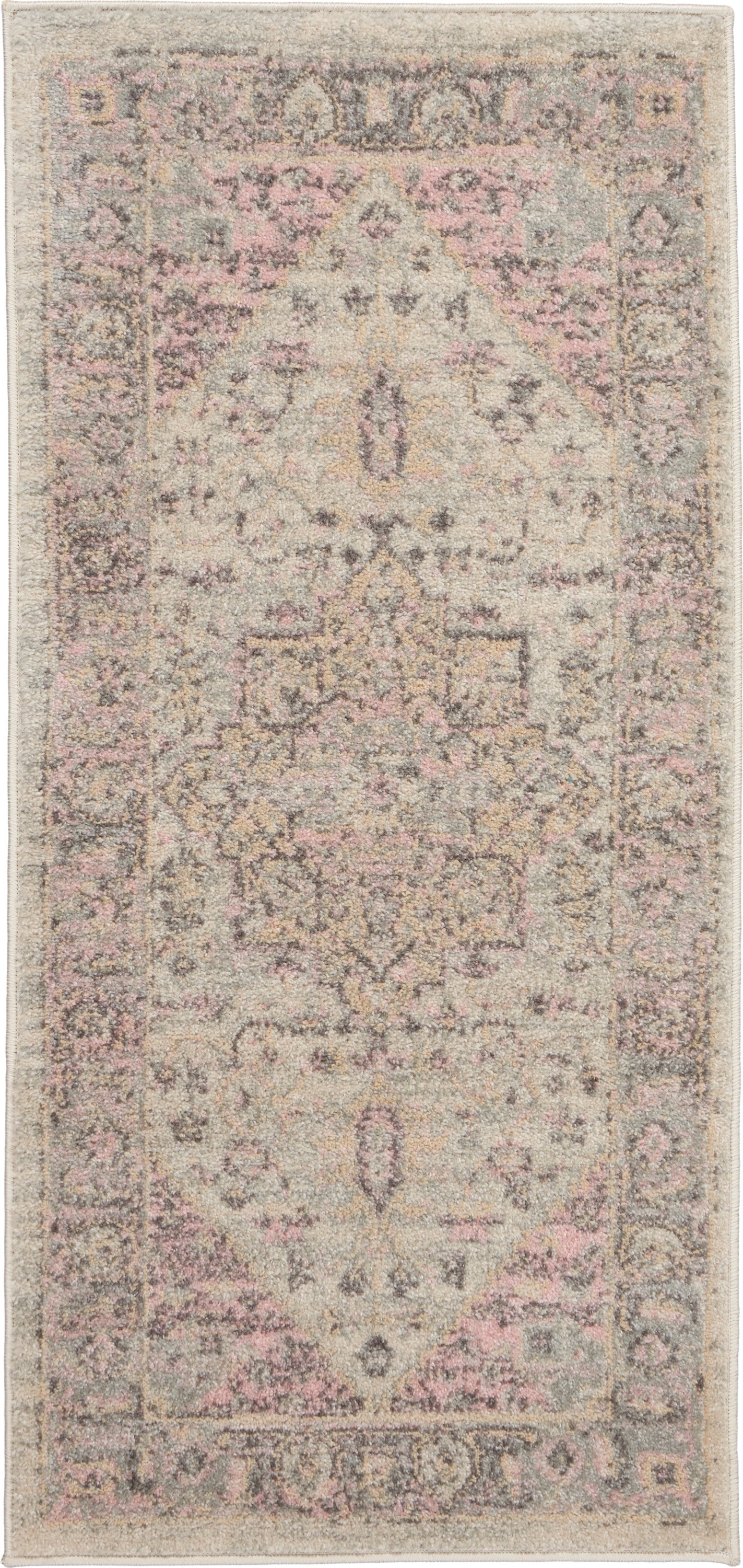 Nourison Home Tranquil TRA06 Ivory Pink Transitional Power-loomed Rug