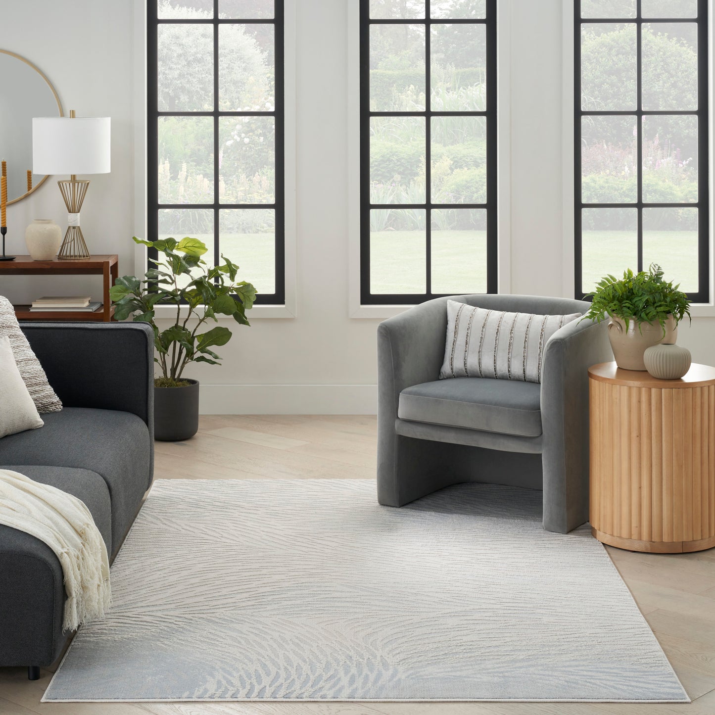 Nourison Home Lillian Ivory Grey Contemporary
