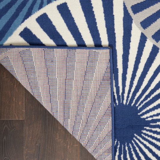 Nourison Home Grafix Navy Contemporary