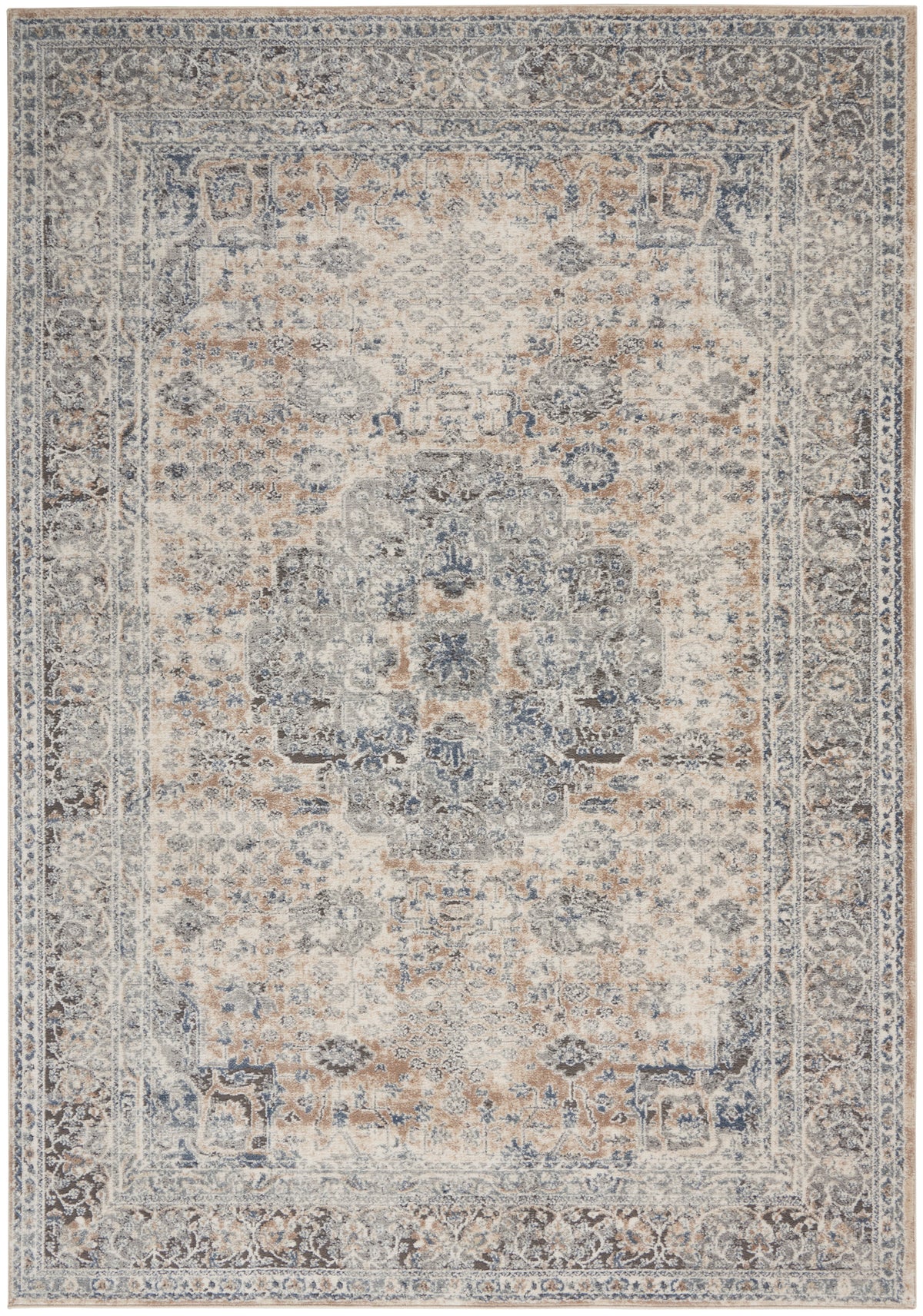Nourison Home Quarry QUA07 Beige Grey Transitional Power-loomed Rug