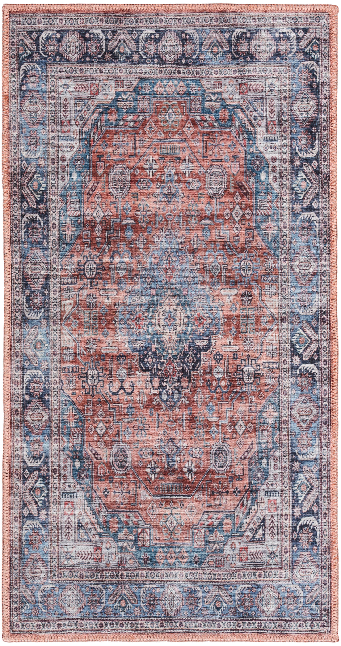 Nourison Home Grand Washables GRW01 Blue Multicolor Traditional Power-loomed Rug