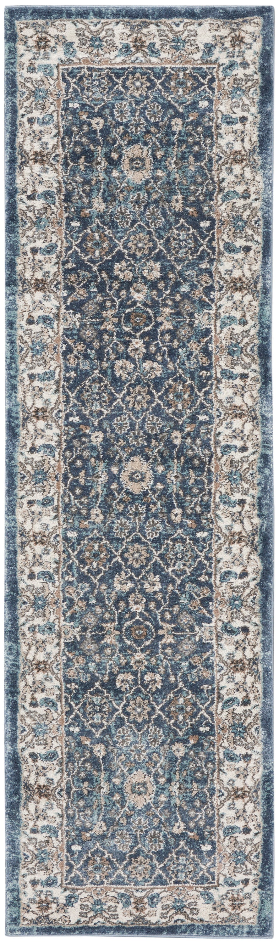 Nourison Home American Manor AMR01 Blue Ivory Traditional Power-loomed Rug