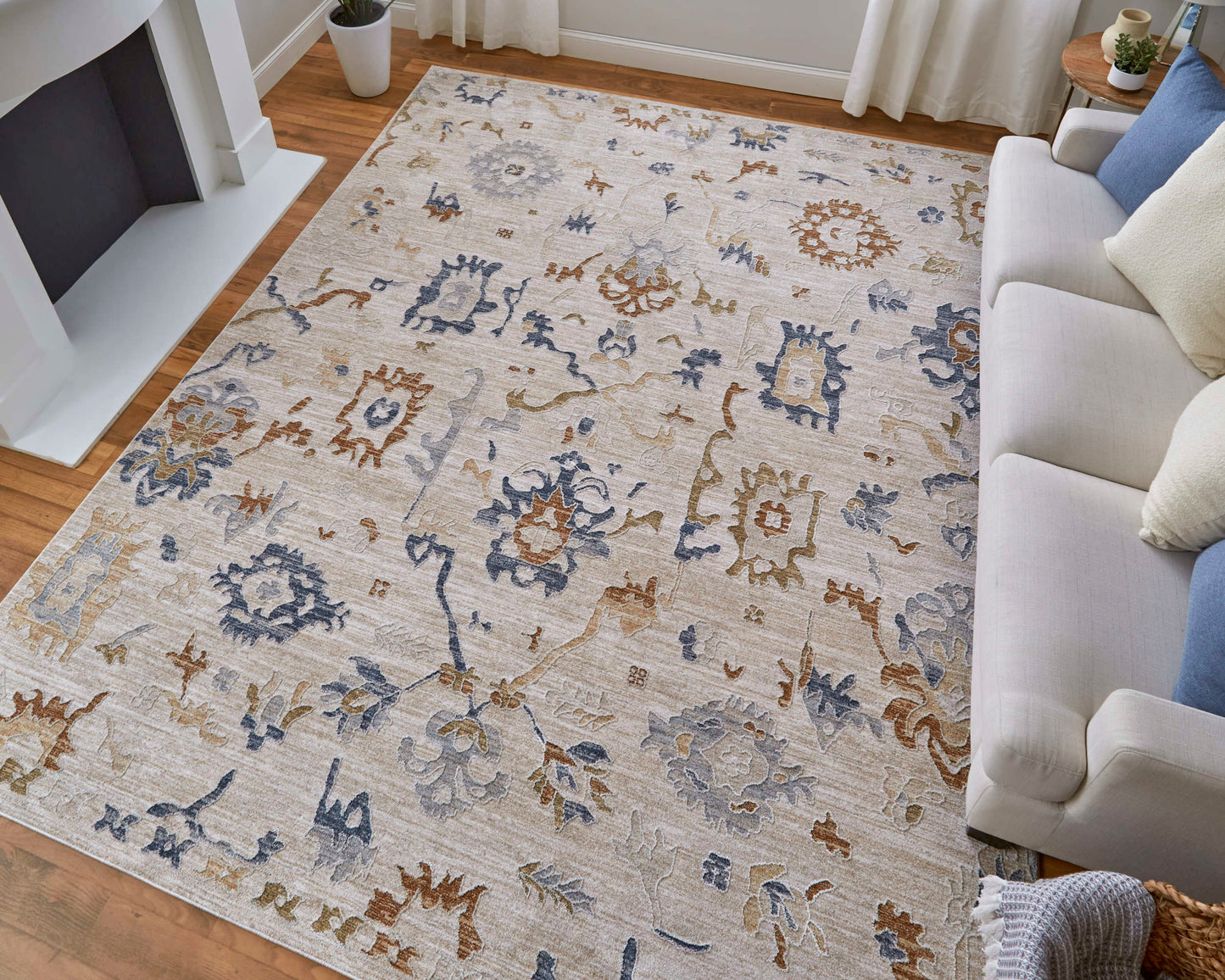 Feizy Pasha 39M8F Ivory Transitional/Bohemian & Eclect Machinemade Rug