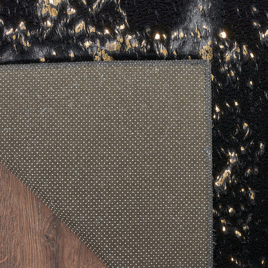 Nourison Home Cozy Shimmer Black Gold Contemporary