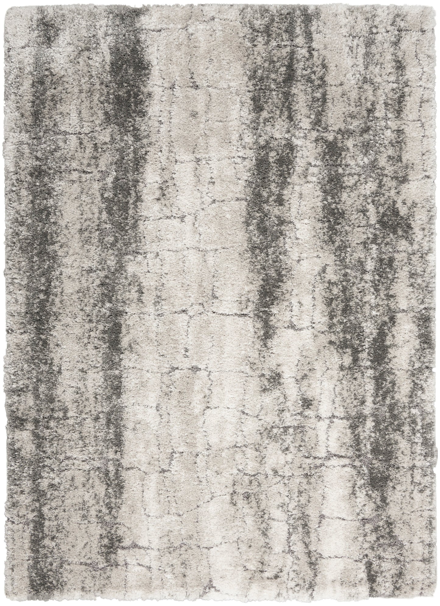 Nourison Home Dreamy Shag DRS01 Ivory Charcoal Contemporary Power-loomed Rug