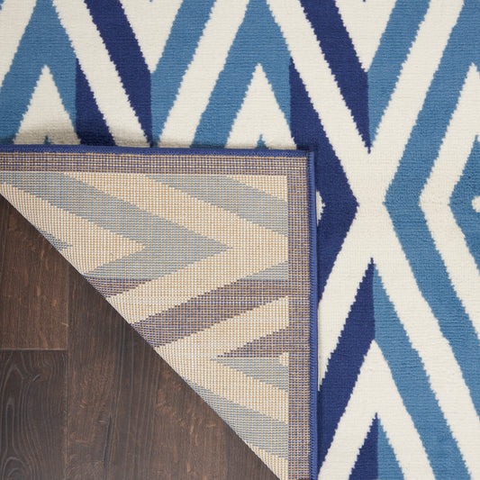 Nourison Home Grafix White Blue Contemporary