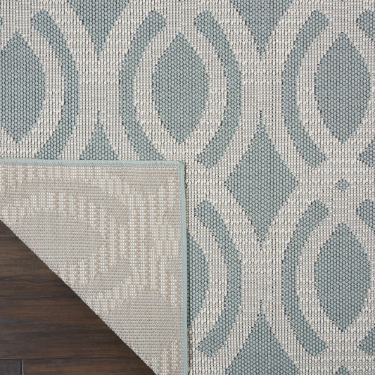 Nourison Home Aruba Light Blue Cream Contemporary