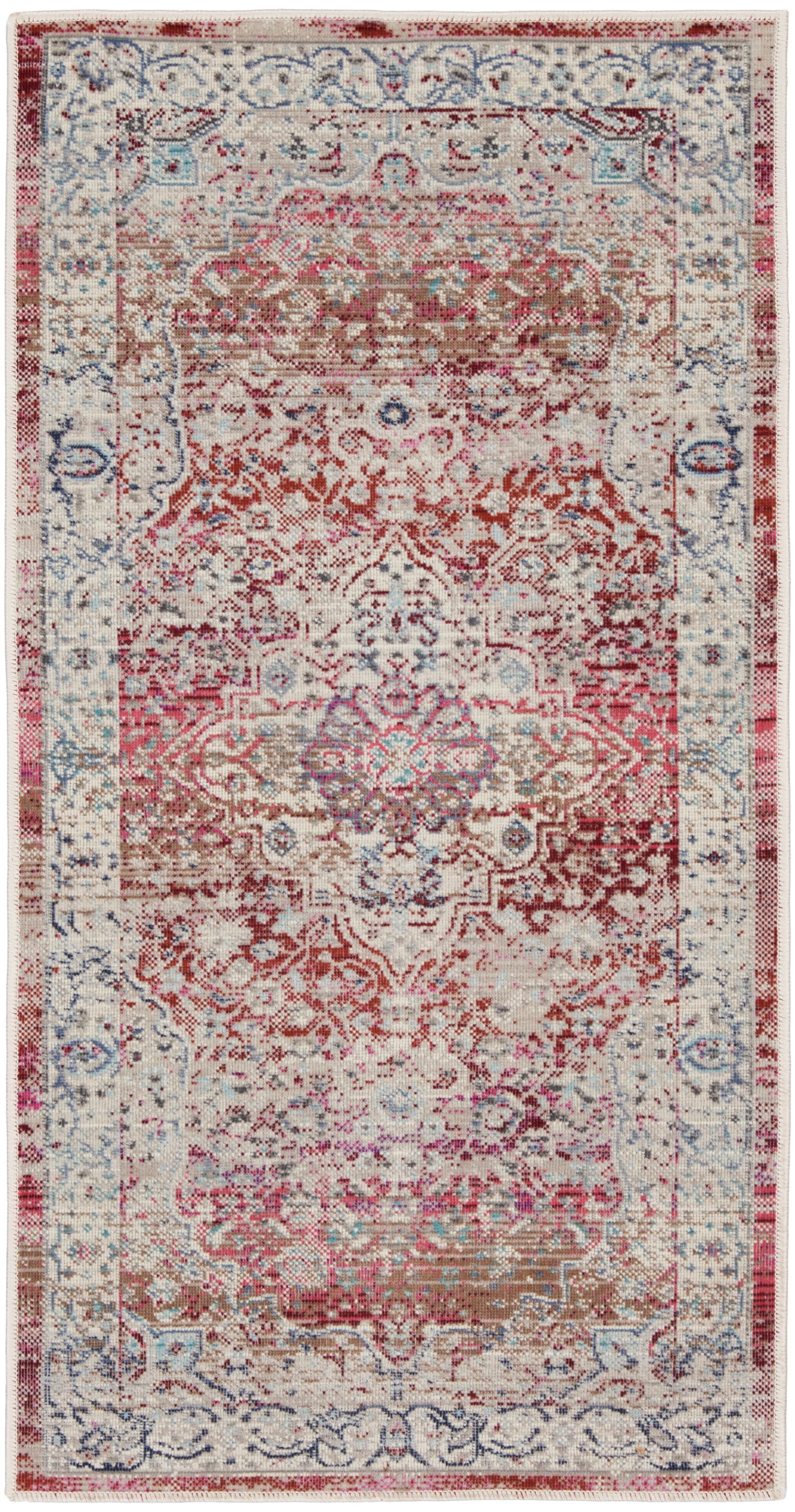 Nourison Home Vintage Kashan VKA07 Red Ivory Traditional Power-loomed Rug