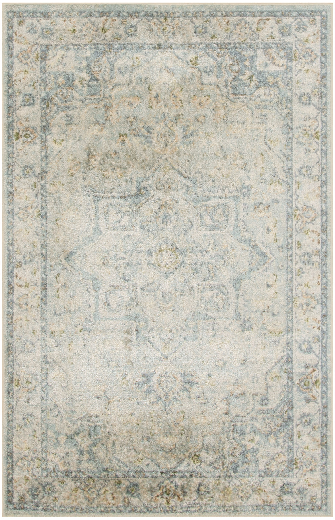 Nourison Home Astra Machine Washable ASW12 Light Blue Traditional Power-loomed Rug