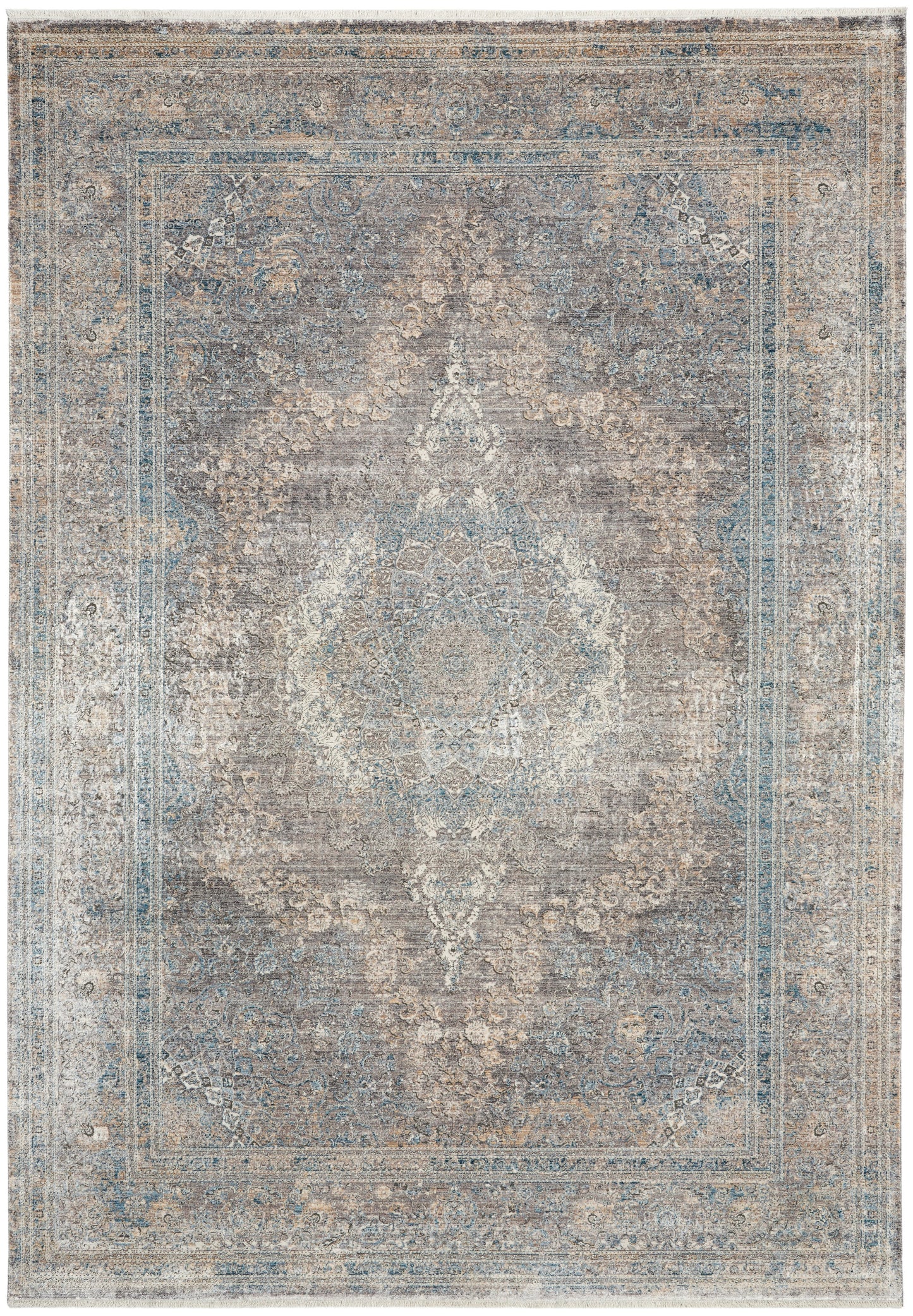 Nourison Home Starry Nights STN06 Cream Blue Traditional Loom-woven Rug