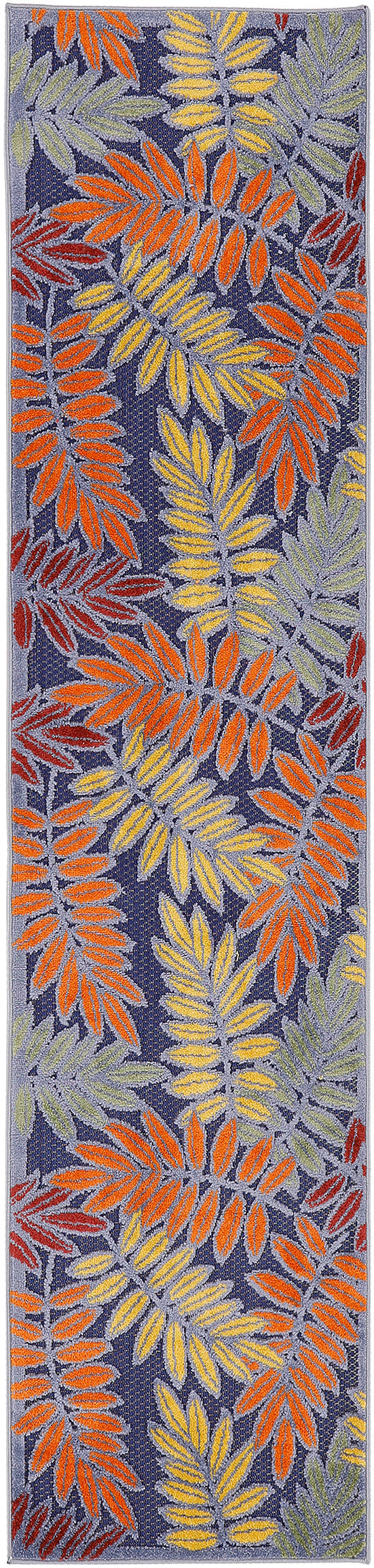 Nourison Home Aloha ALH18 Navy Multicolor Contemporary Power-loomed Rugs