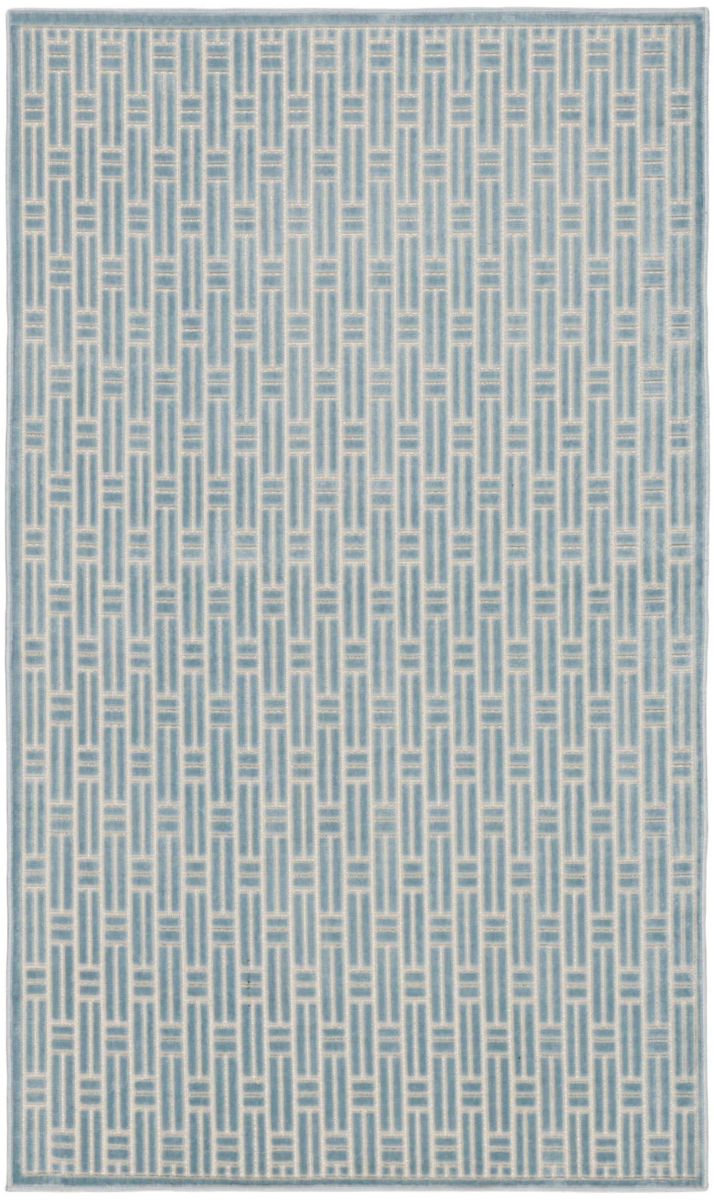 Nourison Home Washable Charm WCH02 Blue Ivory Contemporary Machine Woven Rug