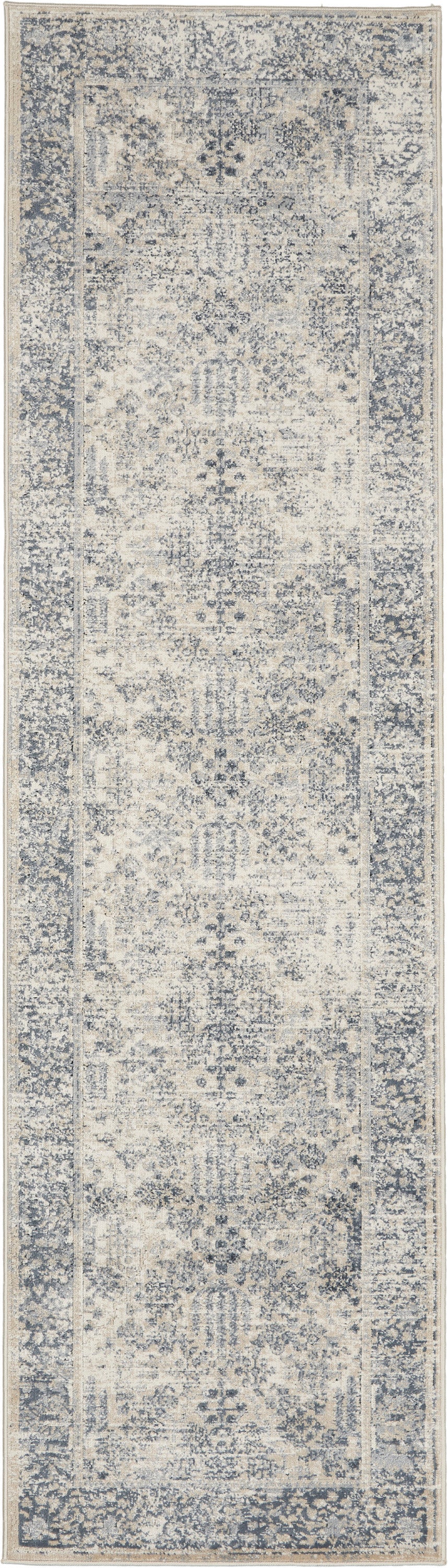 Nourison Home Malta MAI12 Ivory Blue Traditional Power-loomed Rug