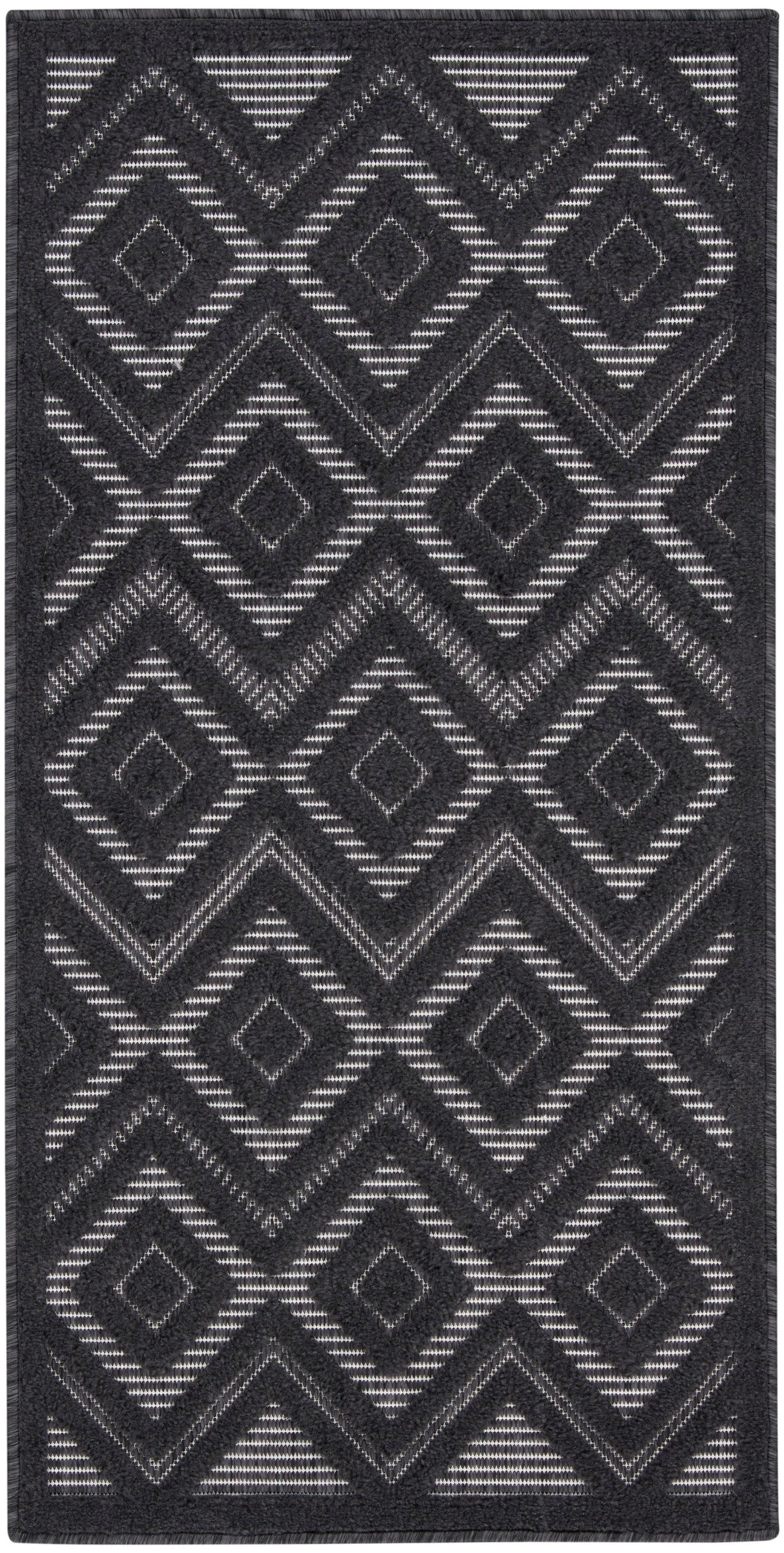 Nourison Home Versatile NRV01 Charcoal Black Contemporary Flat Weave Rug