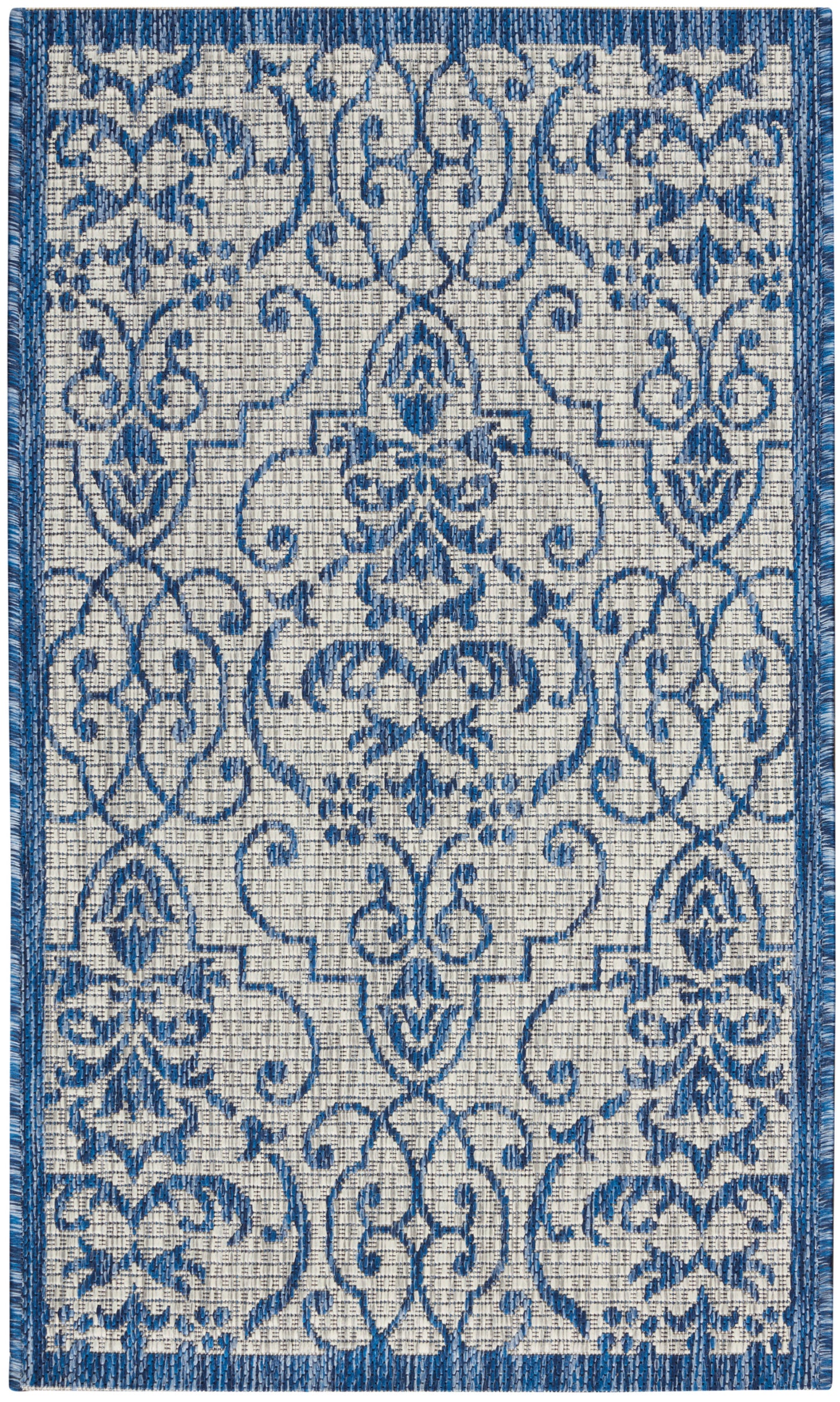 Nourison Home Country Side CTR04 Ivory Blue Transitional Power-loomed Rug