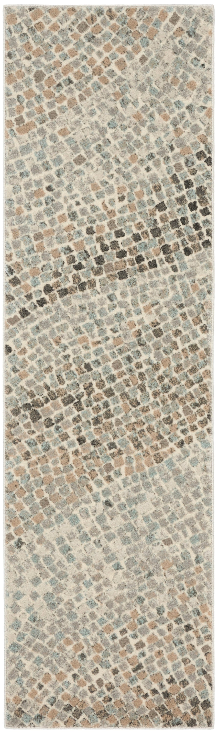 Nourison Home Marmara MRA02 Ivory Teal Grey Contemporary Power-loomed Rug