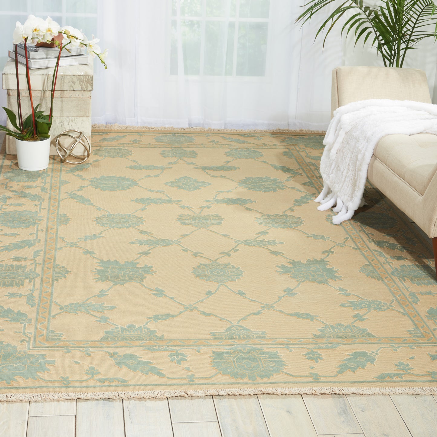 Nourison Home Silk Pointe Light Gold Traditional