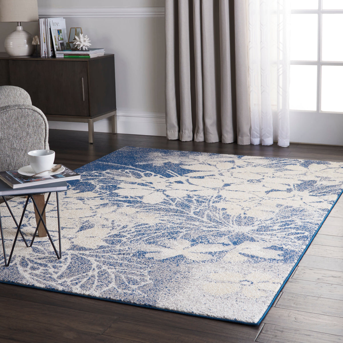 Nourison Home Tranquil Beige Navy Contemporary