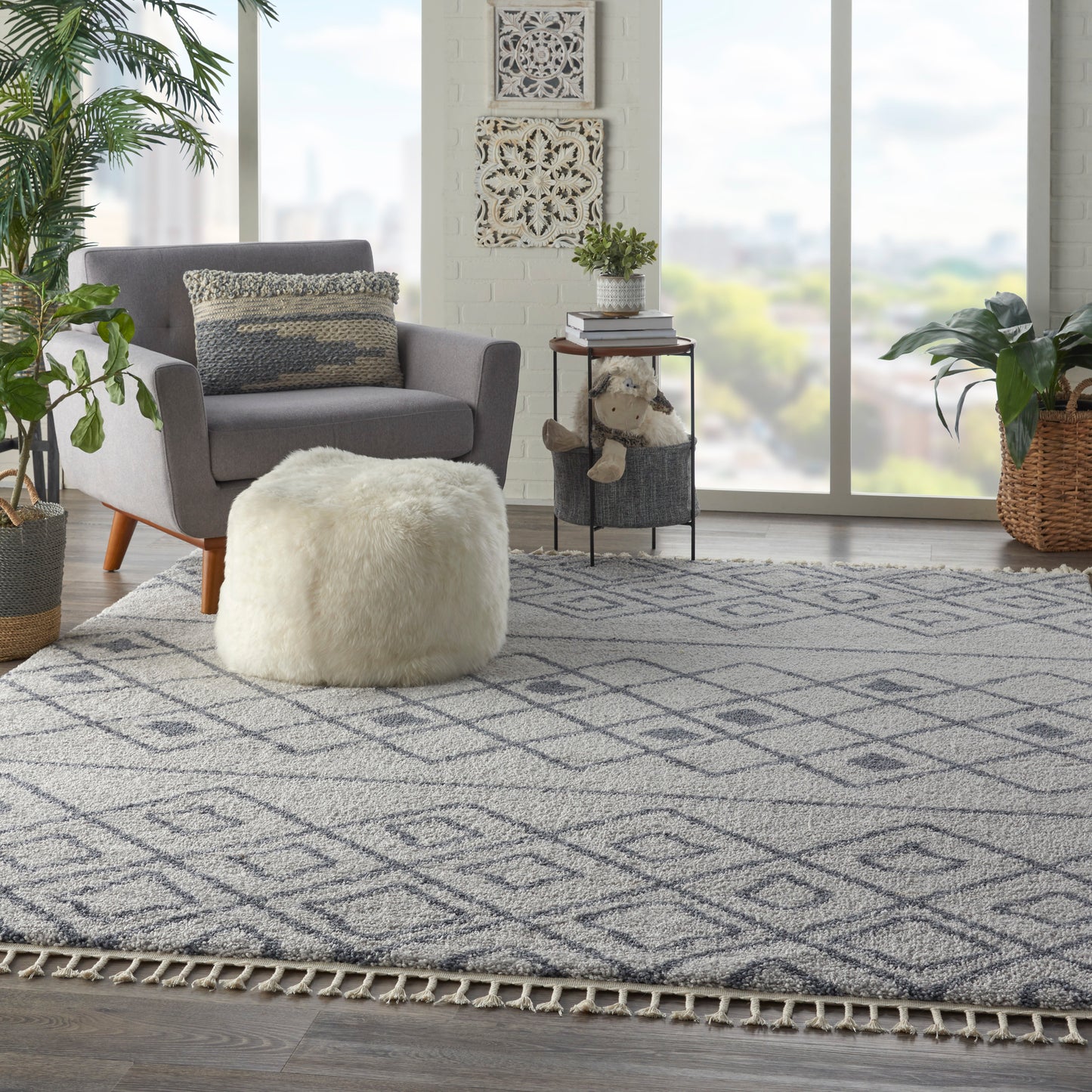 Nourison Home Serenity Shag Grey Slate