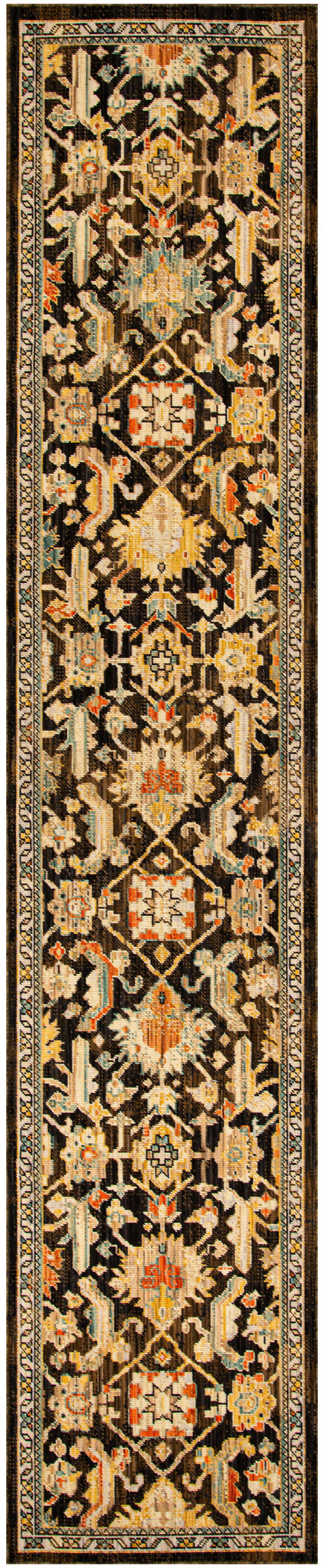 Nourison Home Antique Bloom ANB02 Mocha Multicolor Traditional Machine Woven Rug