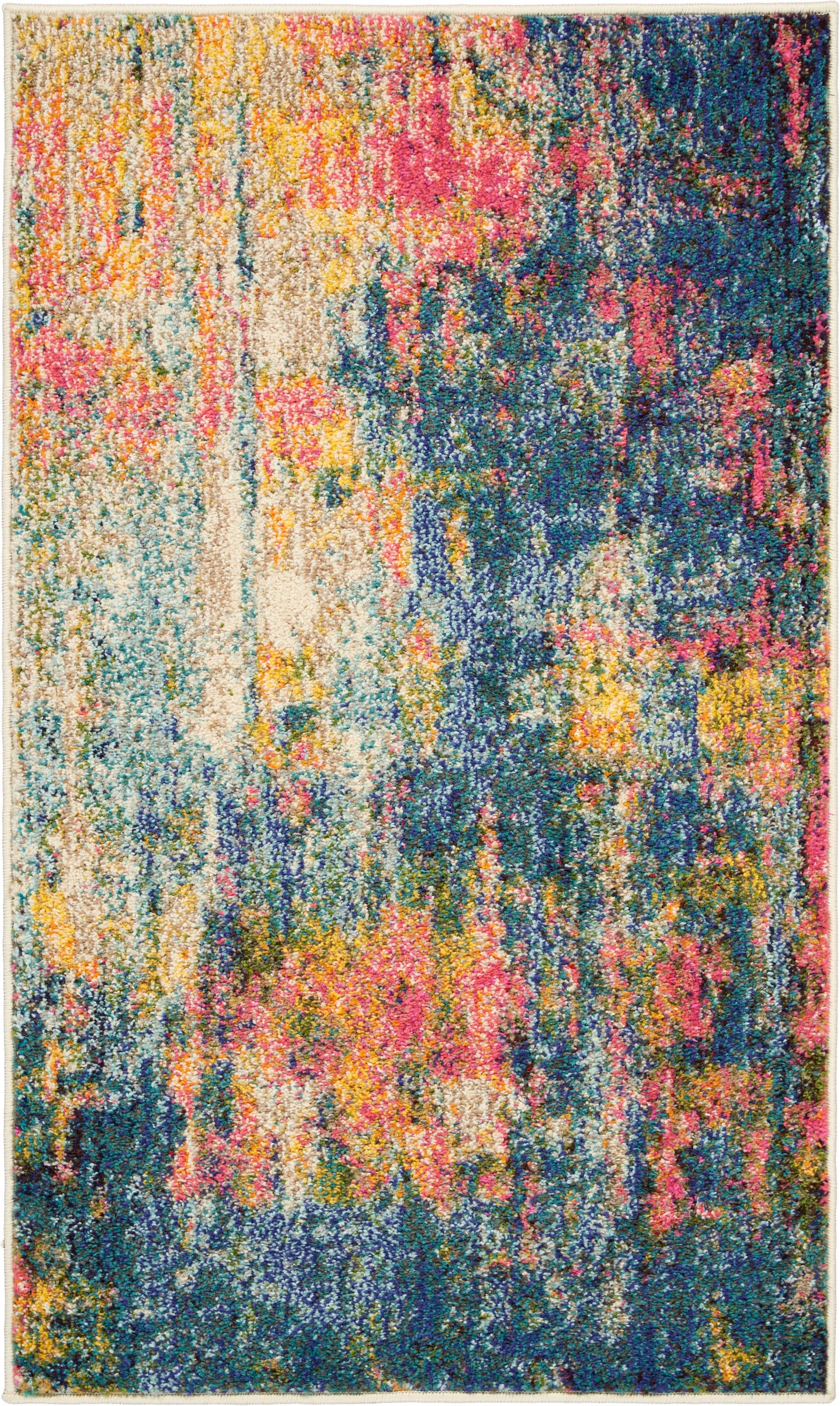 Nourison Home Celestial CES09 Blue Yellow Contemporary Power-loomed Rugs
