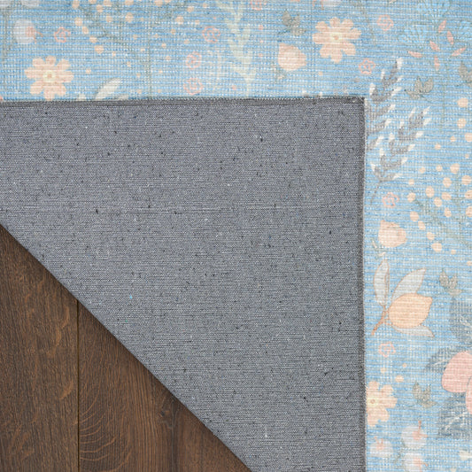 Nourison Home Botanical Washables Light Blue Multicolor Contemporary