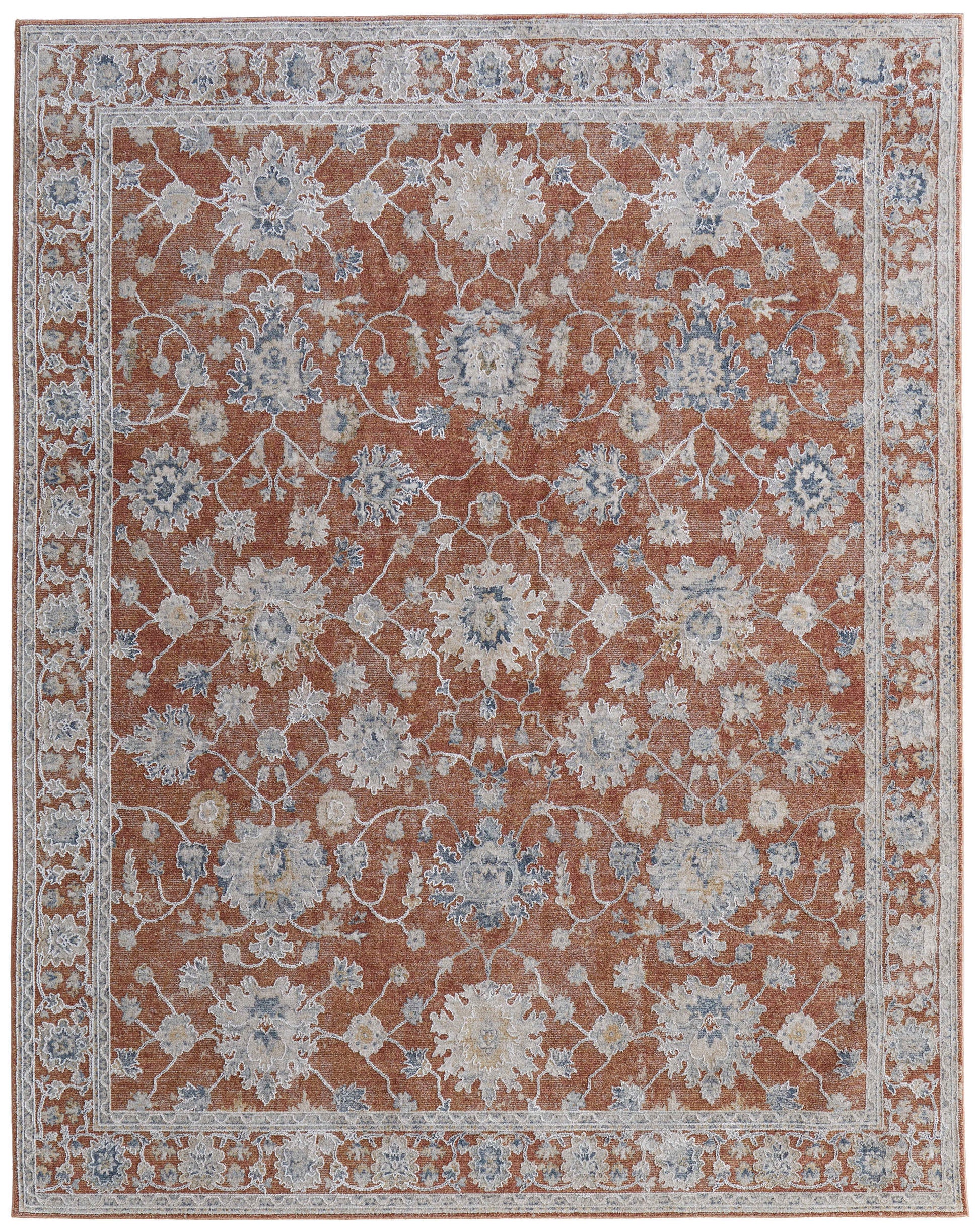 Feizy Pasha 39M7F Terracotta Transitional/Bohemian & Eclect Machinemade Rug