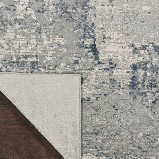 Nourison Home Rustic Textures Ivory Blue Contemporary