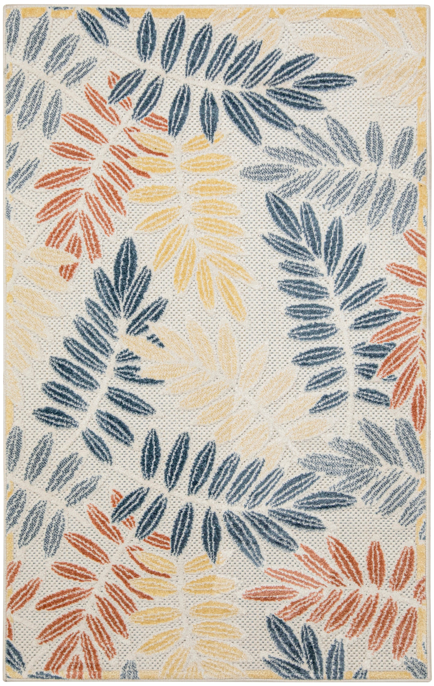 Nourison Home Aloha ALH18 Ivory Blue Contemporary Power-loomed Rugs